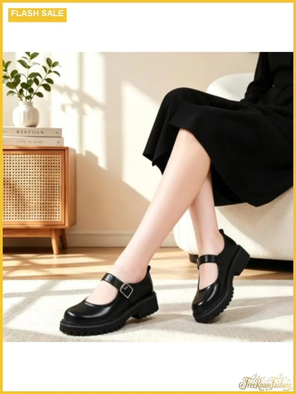Platform Mary Jane Shoes Women Classic Buckle Strap Oxford Chunky